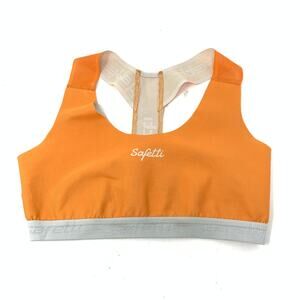 Safetti Sports Bra Women's Size Small Racerback Orange Gray Unlined